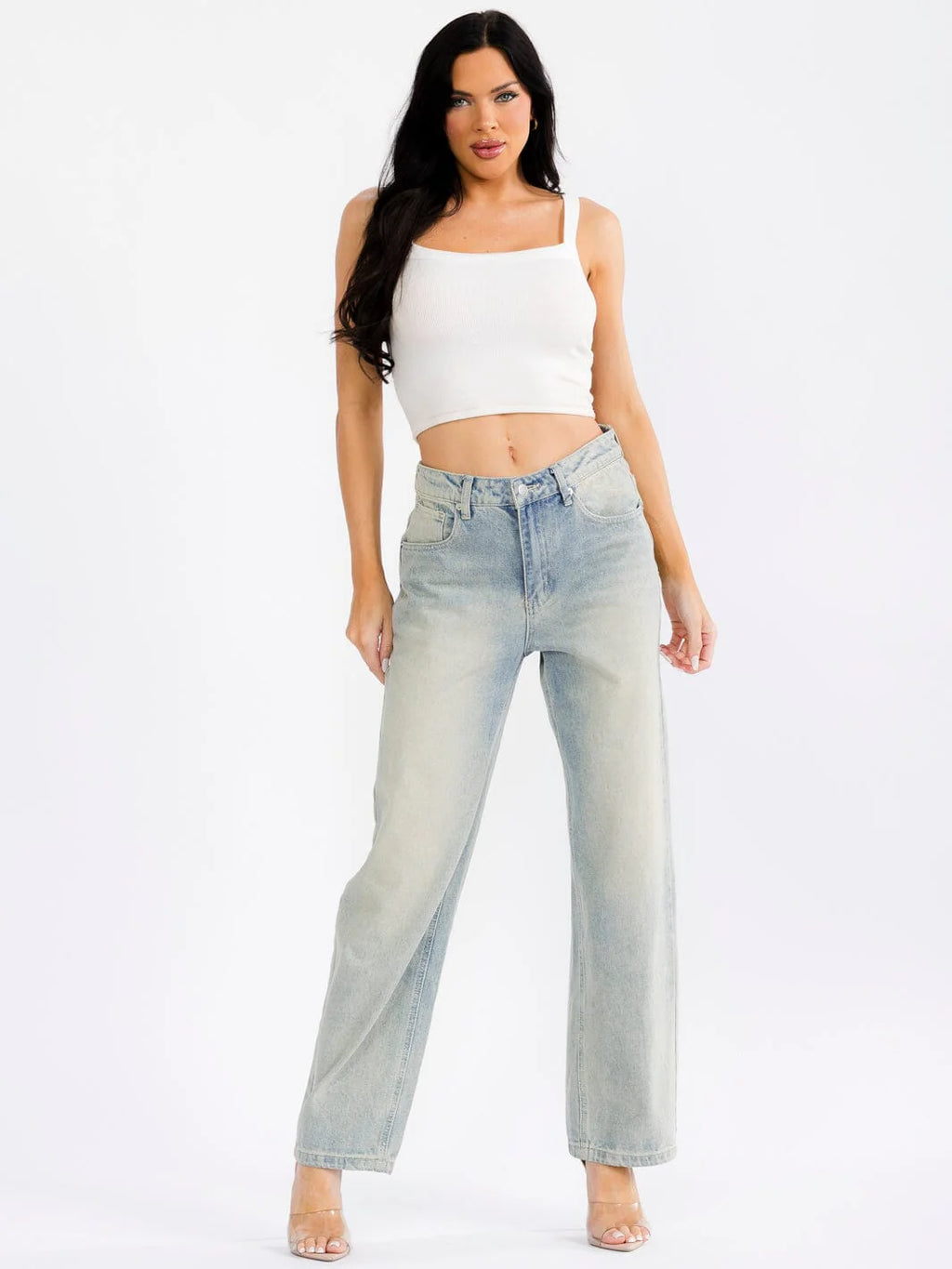 Vintage Wash Denim Jeans
