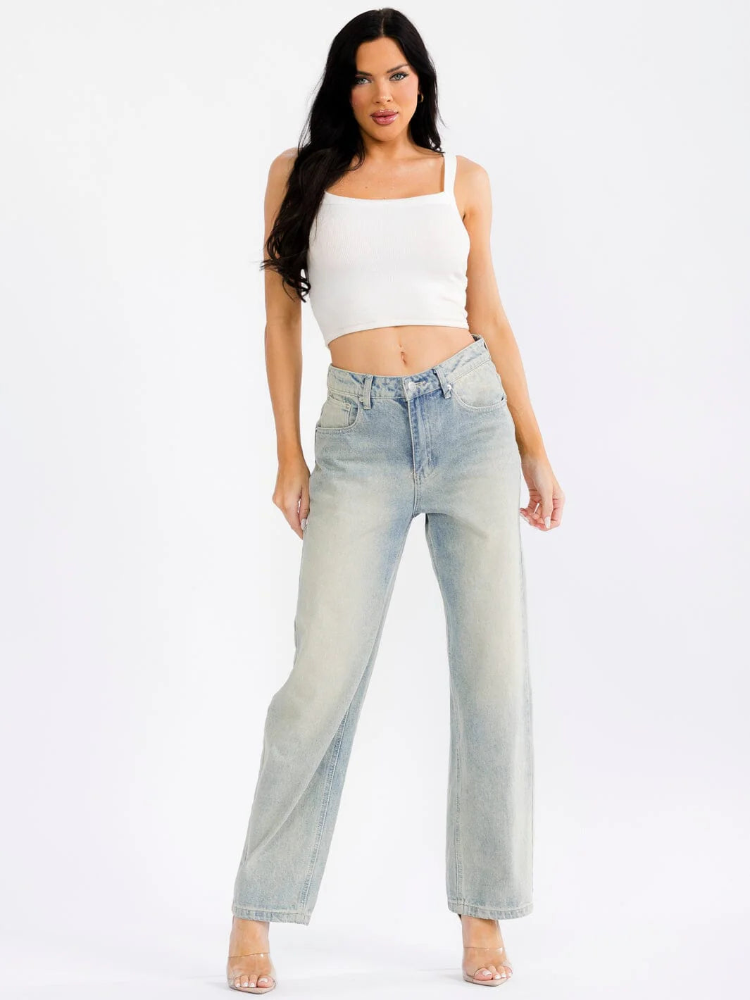 Vintage Wash Denim Jeans