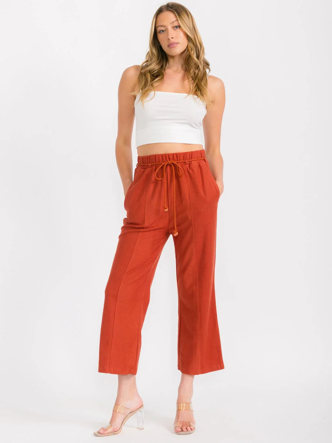 Rust Wide Leg Pants