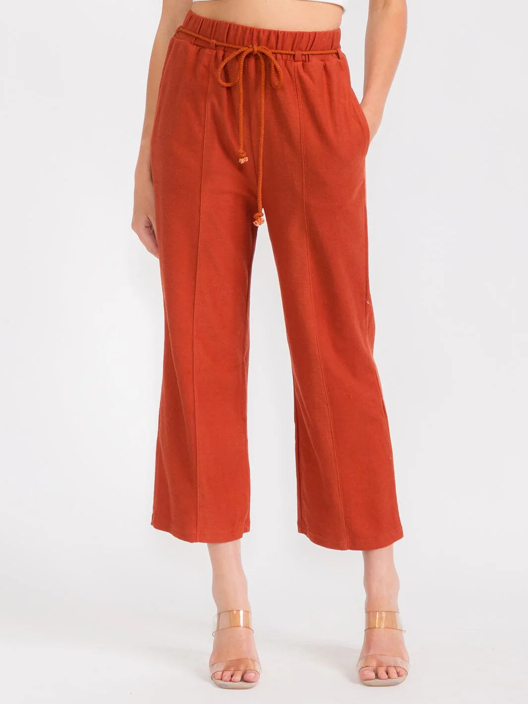 Rust Wide Leg Pants