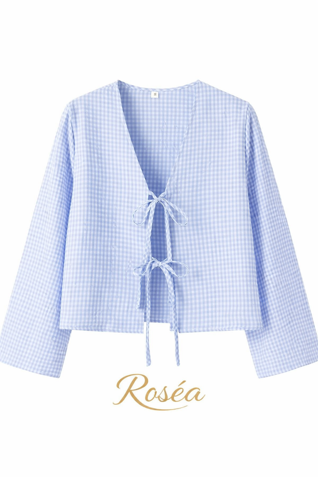 Roséa Blue Gingham Summer Blouse