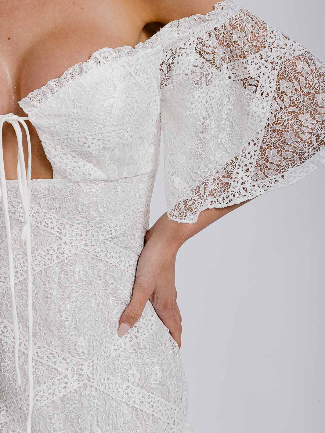 🤍 Angel Lace Mini Dress